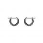 Swarovski Stone Pierced Earrings, Small, Black, Rhodium Plating 5446023