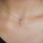 Georgini Bless Mini Cross Necklace - Silver