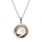 Jersey Pearl Camrose Pendant, Sterling Silver and Rose Gold Plating