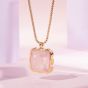 Coeur De Lion Necklace Amulet Spikes Square Rose Quartz Gold Pink - 1200101916