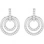 Swarovski Circle Pierced Earrings, Medium, White, Rhodium Plating 5349203