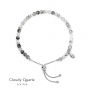 Jersey Pearl Sky Bracelet - Scatter Style in Cloudy Quartz and Silver 1827880