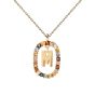 PDPaola Letter M Multicolour Gold Necklace. Item code CO01-272-U.