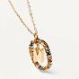 PDPaola Letter M Multicolour Gold Necklace. Item code CO01-272-U.