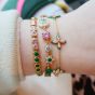 Amelia Scott Celeste Cluster Bracelet in Blush Pink Enamel, Emerald Green and Gold