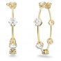 Swarovski Constella Hoop Earrings - White with Shiny Gold Tone Plating 5622722