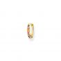 Thomas Sabo Single Earring - Mixed Colourful Stone Slim Hoop Earring in Gold