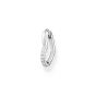 Thomas Sabo Single Hoop Heart Earring - Silver with White Stones CR693-051-14