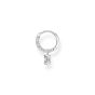 Thomas Sabo Single Hoop Earring - Silver with White Stone Pendant CR699-051-14