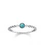Thomas Sabo Silver and Turquoise Ethnic Ring D_TR0023-357-17 