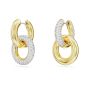Swarovski Dextera Hoop Earrings Interlocking Loop - White with Gold Tone Plating 5668818