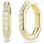 Dextera Hoop Earrings Octagon Shape - White with Gold Tone Plating 5724584