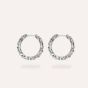 IX Crunchy Edge Hoop Earrings - Silver DMB0331RH