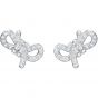 Swarovski Lifelong Bow Pierced Earrings, White, Rhodium Plating 5447080