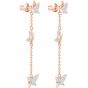 Swarovski Lilia Butterfly Drop Earrings - White and Rose Gold Tone 5636426