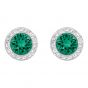 Swarovski Angelic Pierced Earrings, Green, Rhodium Plating 5267105