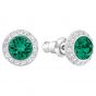 Swarovski Angelic Pierced Earrings, Green, Rhodium Plating 5267105