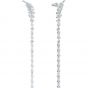 Swarovski Nice Long Pierced Earrings, White, Rhodium Plating 5493406