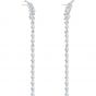 Swarovski Nice Long Pierced Earrings, White, Rhodium Plating 5493406