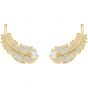 Swarovski Nice Stud Earrings, White, Gold Plating 5505623
