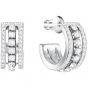 Swarovski Further Pierced Earrings, White, Rhodium Plating 5409658
