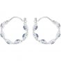 Swarovski Angelic Hoop Pierced Earrings, Teal, Rhodium Plating 5418270