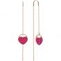Swarovski Ginger Pierced Earrings, Pink, Rose Gold Plating 5472445