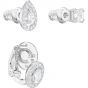 Swarovski Attract Pierced Earrings Set, White, Rhodium Plating 5410284