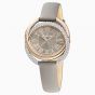 Swarovski Duo Watch, Leather Strap, Grey, Champagne gold tone PVD 5484382