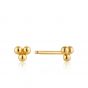 Ania Haie Modern Triple Ball Stud Earrings - Gold