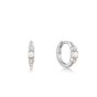 Ania Haie Mother of Pearl and Kyoto Opal Huggie Hoop Earrings - Silver - E034-03H