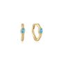 Ania Haie Turquoise Drop Wave Huggie Hoop Earrings - E044-02G