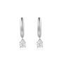 Ania Haie Drop Solitaire Huggie Hoop Silver Earrings - E061_08H