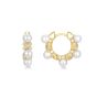 Ania Haie Sparkling Braided Shell Pearl Gold Huggie Hoop Earrings. Item code E069-07G.