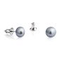 Jersey Pearl Crown 7-7.5mm Grey Pearl Stud Earrings 1537475