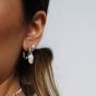 Daisy Stacked Chunky Midi Hoop Earrings - Silver EB8007_SLV