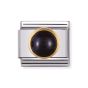 Nomination Classic Stones Round Charm - 18k Gold with Black Agate