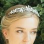 Ivory & Co Elva Silver Crystal and Pearl Leafy Enamelled Tiara