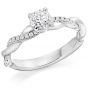 Brilliant Cut Engagement Ring with Twist Band