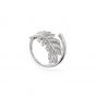 Sarah Alexander Fern Crystal Leaf Silver Ring