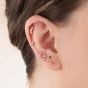 Scream Pretty Helix Curve Sparkling Single Flat Back Earring - Silver