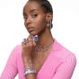 Swarovski Gema Flower Drop Earrings - Pink with Rhodium Plating 5658397