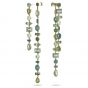 Swarovski Gema Long Drop Earrings - Green with Rhodium Plating 5613734