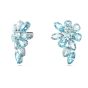 Swarovski Gema Flower Drop Earrings - Blue with Rhodium Plating 5666016