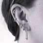 Scream Pretty Helix Curve Sparkling Single Flat Back Earring - Silver