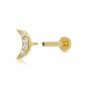 Scream Pretty Sparkling Moon Single Flat Back Earring - Gold