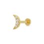 Scream Pretty Sparkling Moon Single Flat Back Earring - Gold