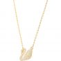 Swarovski Iconic Swan Pendant, White, Gold Plating 5063921