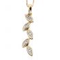 Yellow Gold Cascade Leaf Diamond Pendant GP2017