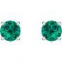 Attract Stud Pierced Earrings, Green, Rhodium plated 5512384